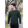 SAOL 100% Merino Wool Men's Irish Traditional Aran Crew Neck