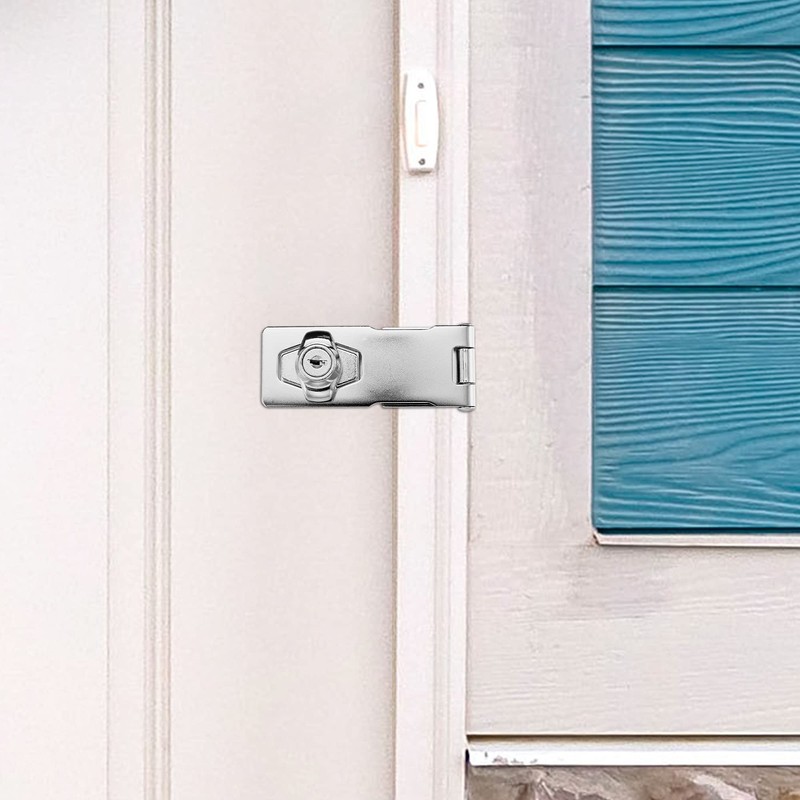 2 Pack Keyed Hasp Locks 4 Inch Twist Knob Keyed