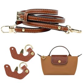 gexuamz Leather Shoulder Strap Mini Bags, Pliage No-Punch Transformation Accessories, Women's Carrying Strap for Strap Bags, Bag Straps for Changing, 120 cm, Brown, brown