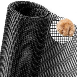 Pet Proof Window Screen Replacement 48"x100" Adjustable Thicken Charcoal Fiberglass Screen Mesh Dog Cat Net for Patio Porch Sliding Door