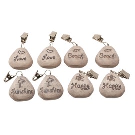 ToCi 8 x table cloth holders, tablecloth holder set, beach look with stone look | table cloth clip.