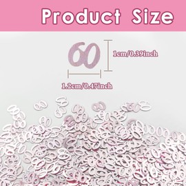 Andiker 60 Birthday Confetti Rose Gold 30g, 60th Metallic Foil Sequins Table Scatter Sprinkles for 60 Years Birthday Party Anniversary Table Party Decorations