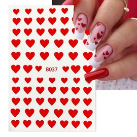 TailaiMei Heart Nail Stickers, Colorful Glitter Design Self-Adhesive Nail Art Decals for DIY Nail Decorations (511)