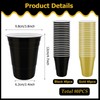 80 Pcs Black and Gold Plastic Cups- 16 oz Reusable