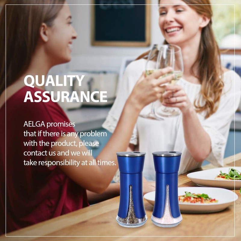 Blue Salt and Pepper Shakers by Aelga, Salt Shaker with