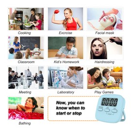 Kitchen Timer, 2 Pack Digital Kitchen Timers [ 2020 Version ] Magnetic Countdown Timer with Loud Alarm, Big Digits, Back Stand for Cooking, Classroom, Bathroom, Teachers, Kids - AAA Battery Included