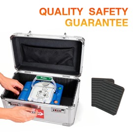 BAGAKE AED Vehicle Storage Case with Combination Lock-15.5 x 9.6 x 10 Inches Universal AED Compatible Medical Device Box, Perfect for Home, Hospital & School