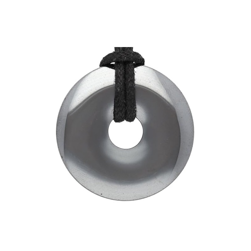 Lebensquelle Plus Hematite Doughnut Diameter 30 mm + Cotton Cord
