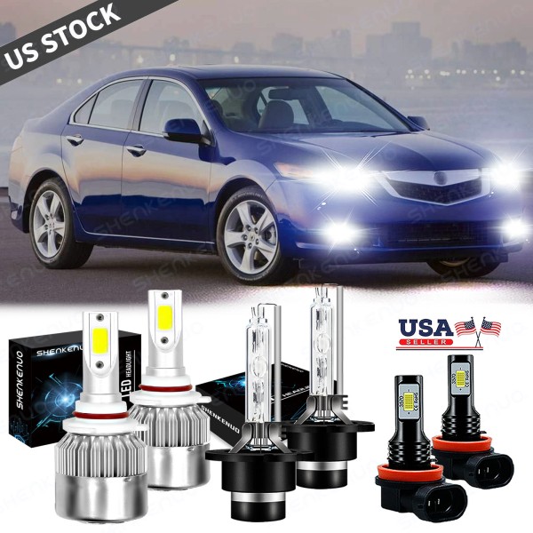 SHENKENUO For Acura TSX 2009-2014 Combo HID/LED Headlight Hi /