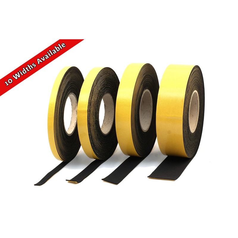 Neoprene Rubber Black Self-Adhesive Sponge Strip 12mm Wide x 3mm