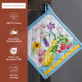 Maison d' Hermine Spring/Summer Set with Oven Gloves and Pot Holder