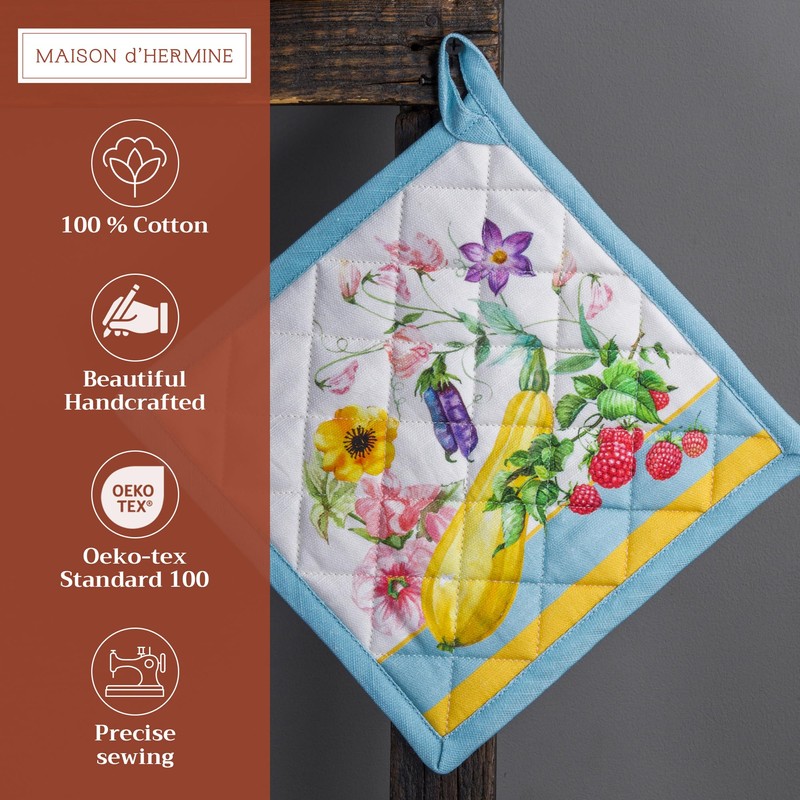 Maison d' Hermine Spring/Summer Set with Oven Gloves and Pot