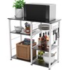 DlandHome Microwave Cart Stand 35.4 inches Kitchen Utility Storage 3-Tier+3-Tier