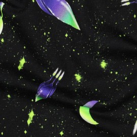 1 m French Terry Sweat Fabric – Designs Summer Sweat for Sewing (Space F005)