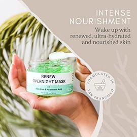 Doppeltree RENEW Overnight Face Mask with Aloe Vera & Hyaluronic Acid | 4 fl.oz | Anti Aging Moisturizing Facial Gel Sleeping Mask for Women & All Ski