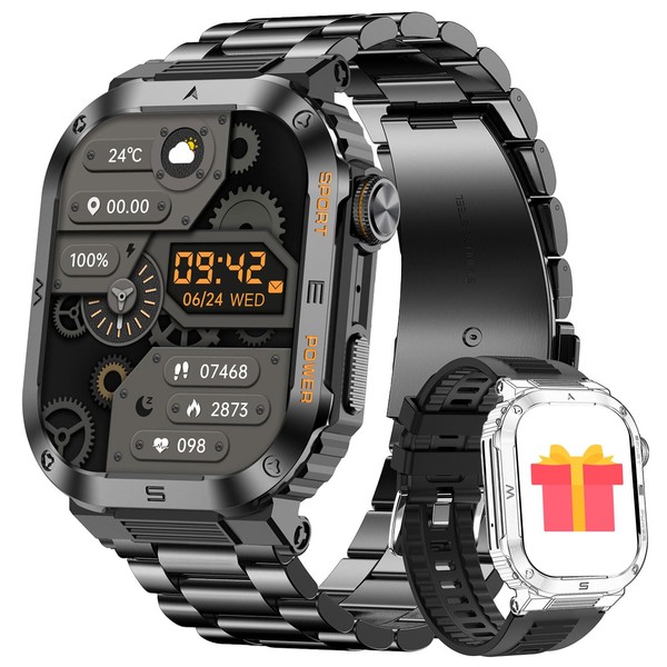 paazomu Smartwatch Men,2.01" Watch Smartwatch Men with Call Response,Heart Rate