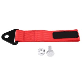 EVGATSAUTO Car Tow Strap, Universal High Strength Racing Car Tow Rope for Front Rear Bumper Tow Hook (Red)