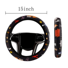 Funny Merchandis Steering Wheel Cover,Funny Merchandis Car Accessories,Funny Merchandis TV Show Merchandise,Car Decor Cute Soft Steering Wheel Cover Easy to Install Universal for 15 inch