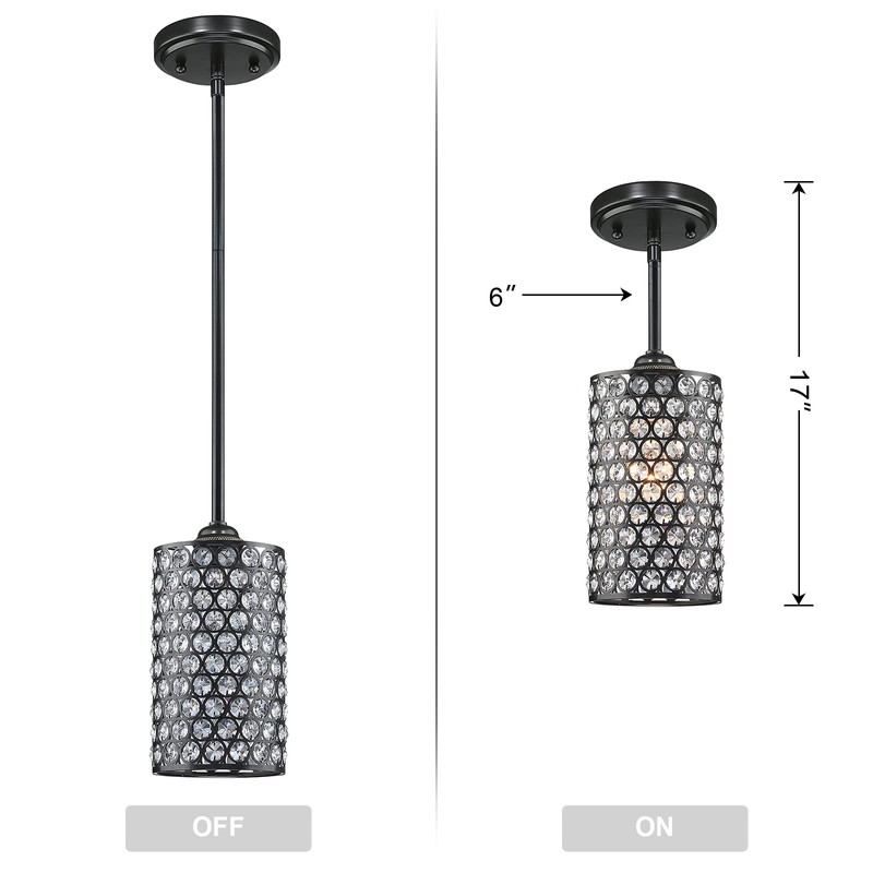 3 Pack 1 Light Hanging Kitchen Island Crystal Pendant Lighting