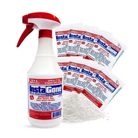 INSTAGONE Stain Remover - 8 REFILL Pack + 24oz Spray Bottle - Just Add Water - Indoor/Outdoor Ceiling, Wall, Bathroom, Roof, PVC Fence, Patio Furniture & More