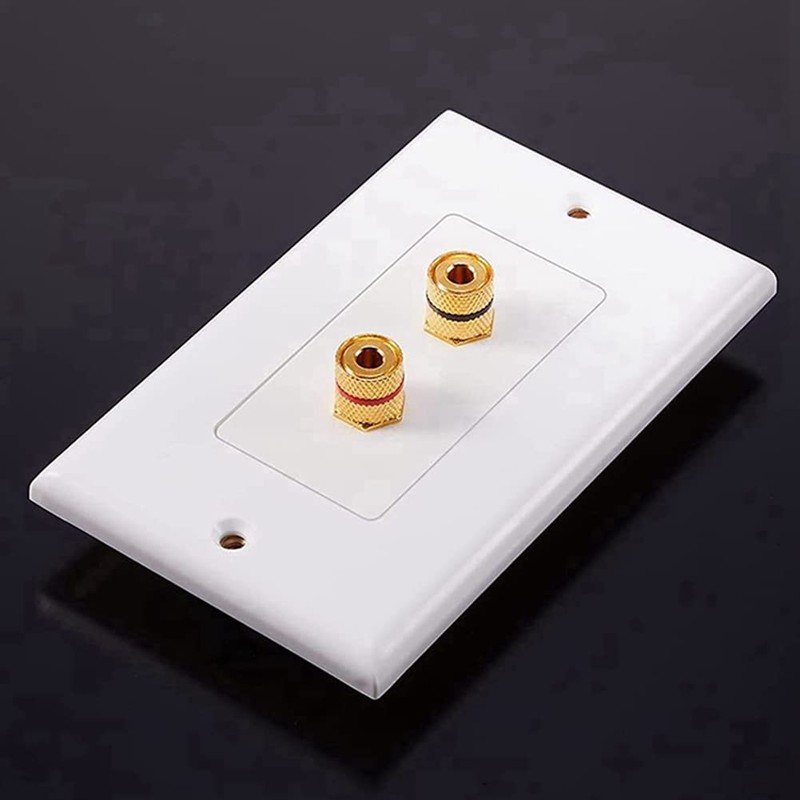 4 Pack Single Gang 1.0 Speaker Wire Wall Plate (Banana