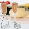Cabilock Potato Masher Stainless Steel Potato Smasher with Wooden Handle