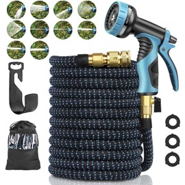 Manguera de Jardín Expandible 15 Metros - Manguera de Agua Flexible con 10 Modos de Pulverización Manguera de Lavado de Coches con Conector de Latón Sólido - Tubos de Expansión a Prueba de Fugas para Regar y Limpiar