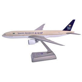 Saudi Arabian (97-Cur) 777-200 Airplane Miniature Model Plastic Snap-Fit Scale 1:200 Part# ABO-77720H-015