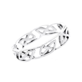Windalf LAUNI Friendship Celtic Silver Ring 5 mm Celtic Women's Knot Band Ring Celtic Midi Ring 925 Sterling Silver, Fabric