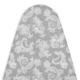 Encasa XO Ironing Board Cover with 4mm Extra Thick Felt Pad for Steam Press – Grey - (Fits Standard Boards of X-Large, 57"x22") Elastic Fitting, Heat Reflective, Protective