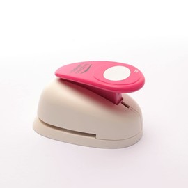Vaessen Creative Craft Paper Punch - Oval - 4,6 x 6,3 cm - Circle Cutter for Crafting and Card Making, White/Pink