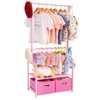 Vilaxing Kids Clothing Rack Bamboo with 2 Storage Baskets and