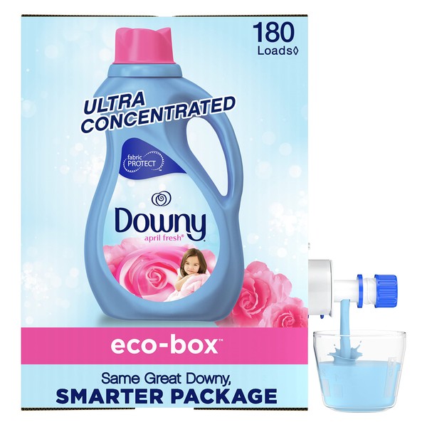 Downy Eco-box Ultra Concentrated Laundry Fabric Softener Liquid, April Fresh, 180 Loads, 105 Fl Oz