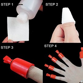 10Pcs Acrylic Nail Art UV Gel Polish Remover Wrap Cleaner Clip Caps (Color :White)