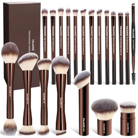 MAANGE 20 piezas de brochas de maquillaje con caja de regalo, brochas de maquillaje multifuncionales de doble punta para mezclar polvo líquido, correc