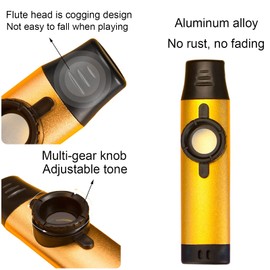 Kazoo - Professional Metal Musical Instrument with 5 Extra Membranes, Adjustable Tone for Guitar, Ukulele, Piano & Singing, Durable Brass, Portable for Adults and Students (gold)