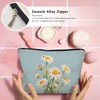 LIANGW Spring Floral Daisy Makeup Bag, Summer Cosmetic Bags for