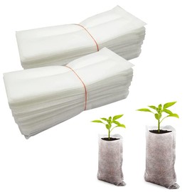 Moxamo Biodegradable Plant Bags 100 Pieces, Biodegradable Plant Bag, Plant Bags, Biodegradable, Made of Non-Woven Fabric, Plant Bags, Durable, for Plants, Flowers, Gardens (18 x 22 cm)