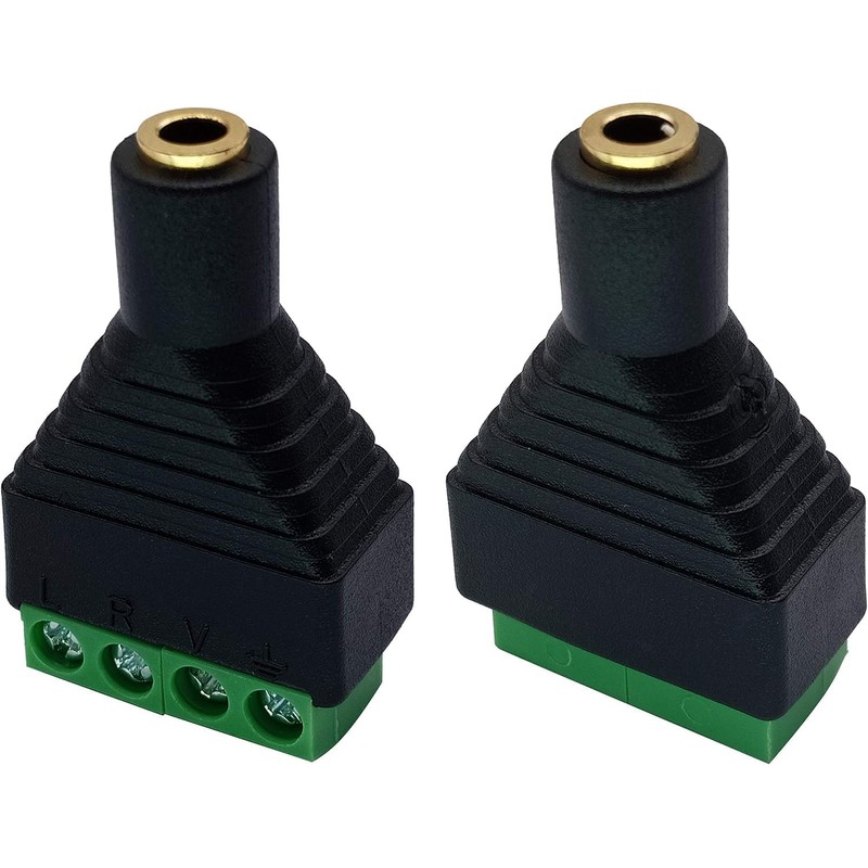 Comforty Screw Terminals Gold-Plated 4 Pieces 3.5 mm Adapter Terminal