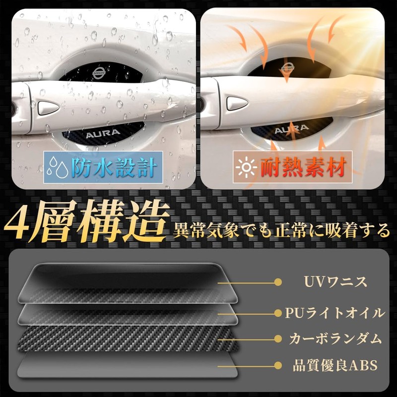 【Strong Magnet Carbon Fiber】Door Handle Protector Magnet 【X-Trail (X-TRAIL) X-TRAIL