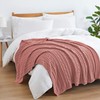 Aormenzy Dusty Pink Cable Knit Throw Blanket Oversized, 60" x