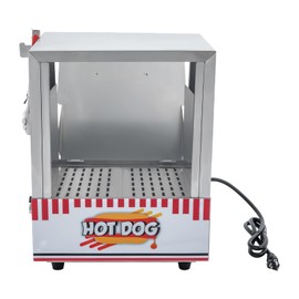 Hot Dog Steamer, 20L, Commercial Hot Dog Steamer for 96 Hot Dogs, Electric Hot Dog Warmer with Drop Down Door Acrylic Window Partition Plate Food Clip, Stainless Steel, Electric Hot Dog Steamer