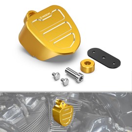 NICECNC Gold Horn Cover Cap Horn Trim Guard Compatible with Harley Electra Glide Police FLHTP 2018-2024, Tri Glide Ultra FLHTCUTG 2018-2024, CVO Tri Glide FLHTCUTGSE 2020-2022, See Fitment