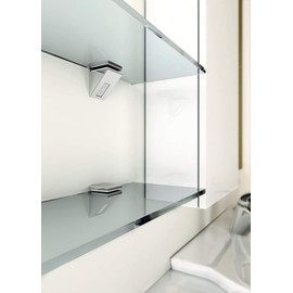 Gedotec Design Glass Shelf Support Metal Shelf Support Glass Shelves - Solar | Shelf Support for Shelf Thickness 5-10 mm | Wall Bracket with Load Capacity 20 kg | 1 Piece - Design Metal Shelf Support