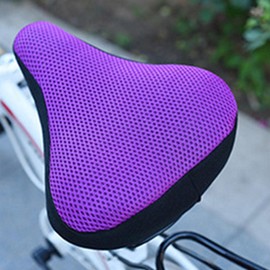 SPYMINNPOO Bicycle Saddle Cover, Breathable Padded Seat Cover, Comfortable Seat Cover for Bicycle Accessories (Purple)
