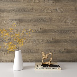 Livelynine Reclaimed Wood Vinyl Plank Flooring Peel and Stick Floor Tile Wood Grain 4pcs 6inX3ft Adhesive Floor Tiles Waterproof Peel and Stick Wood Planks for Walls Thin Walnut Wood Sheets RV Kitchen