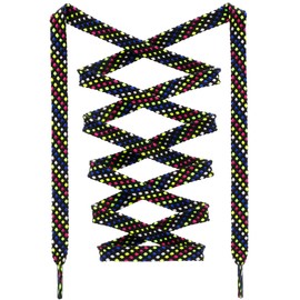 DANHUA Flat Thick Sneakers Shoelaces: 2 Pair 47.24 inch Five Multicolor Twill Point Athletic Shoe Laces