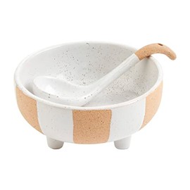 Mud Pie Terracotta Salsa, bowl 2 1/2" x 5 1/2" dia | ladle 5 1/2", ORANGE