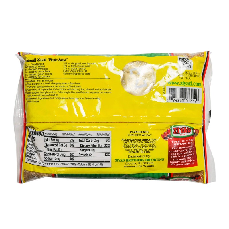 Ziyad Red Burghul, 100% All-Natural, Bread Filler Perfect for Bread
