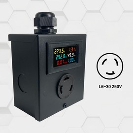 BUYSFORLIFE L6-30 Outlet Meter Box Installation Kit Assembly Required for Custom Application w/Box, Recepticle, LCD Meter, Screws, Cable Gland 110-240v Ampmeter, Voltmeter, Monitor Energy Usage